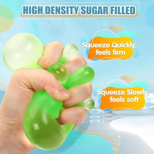 Image of NHR Squishy Ice Cube Stress Relief Fidget Toys, High Density Sugar Filled Sensory Toys for Kids & Adults, Squeezable & Stretchable Cube for Focus and Anxiety Relief, 5cm, (Pack of 1)