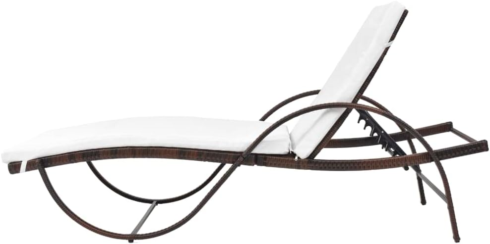 Sun Loungers 2 pcs with Table,Outdoor Lounge Chairs,Garden Sunlounger,Sunbathing Recliner,Outdoor Bed,Sun Lounge Bed,for Beach,Patio,Backyard, Poly Rattan Brown