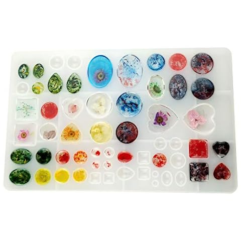 Jewelry Casting Molds,Gem Jewelry Silicone Casting Mold, for Resin Epoxy DIY Crafting, Earring, Pendant, Studs Jewelry Making (Large) Cover