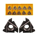 Lathe Threading Inserts 5pcs16ER AG60 + 5pcs16IR AG60 Carbide Inserts for External Thread/Internal Thread...