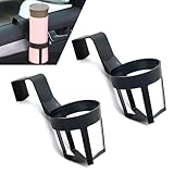 Eratus 2 PCS Car Hanging Cup Holder, Plug-in Anti-Scratch Beverage Holders for Car Door Lifting Glass Seat Armrests, Multi-Functional Portable Storage Rack, for Most Cars ATVs Gym (Black)