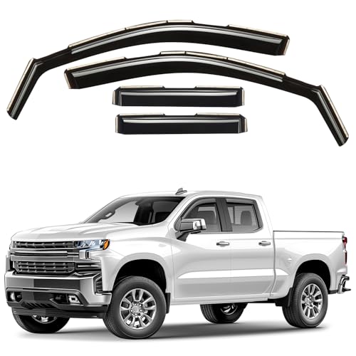 Window Deflectors Smoke Tinted in-Channel Side Window Vent Visor Deflectors