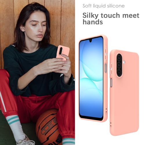 Image of YATWIN Silicone Case for Samsung Galaxy A17 4g /5g, Soft-Touch, Shockproof, DustProof, Antiskid Phone Cover for Samsung Galaxy A17 4g /5g - Pink