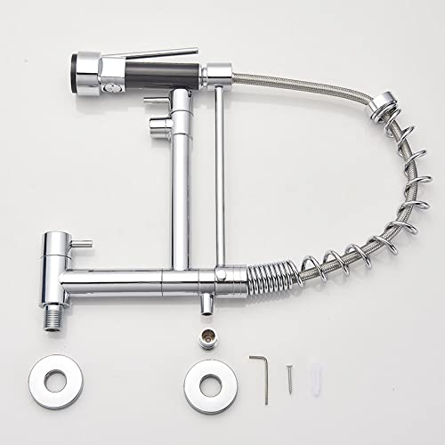Robinet de cuisine rotatif 360 eau froide seul avec buse à main chromée