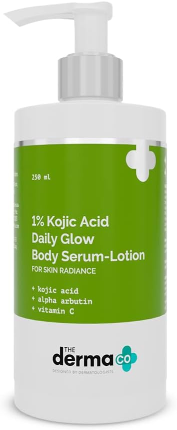 1% Kojic Acid Daily Glow Body Serum Lotion with Alpha Arbutin & Vitamin C for Pigmentation, Sun Spots & Skin Brightening | For Radiant Skin | All Skin Types | For Men & Women โ 250ml