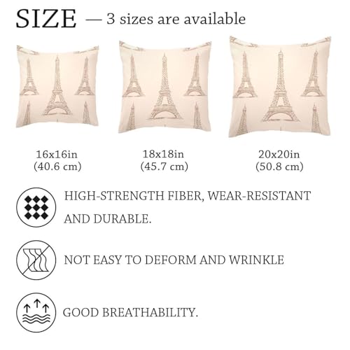 Fundas de cojín decorativas modernas de terciopelo 50x50 con estampado de París 7