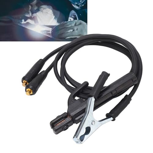 Welding Electrode Holder 2pcs, 200A Ground Clamp with 1.5meter / 4.9ft Cable Replacement Accessories for Shipyard, Construction Site, Household