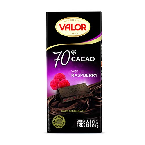 Chocolates Valor Chocolat Noir Premium 70 % Cacao à la Framboise | Vegan | Sans gluten | De la fève à la tablette | Cacao : 70 % minimum | 100 g Cover
