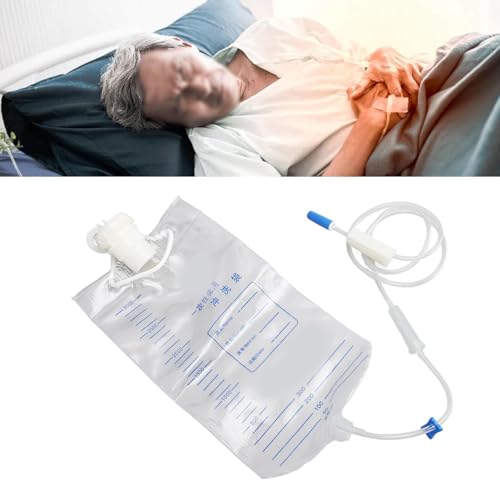 Jopwkuin Bolsa de limpeza de enema de cólon, bolsa compacta dobrável de silicone seguro para viagem