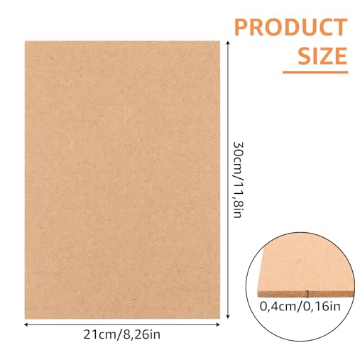 JMIATRY 15 Stück A4 Mdf Platten 300 x 210 x 4 mm, Holzplatten zum Basteln, Holzplatte für Laser, CNC Router, Modellierung, Durchbrochenes