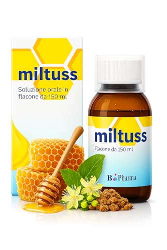 Sciroppo Naturale per Tosse e Mal di Gola - Miltuss - benefici immediatamente visibili - con propoli miele drosera tiglio estratto di edera e ribes nero