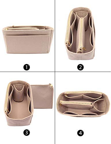 Image of Purse Organizer, Felt Bag Organizer Insert Purse Organizer For LV Speedy, Neverfull, Tote, Handbag,Shaper 8023 Beige L2