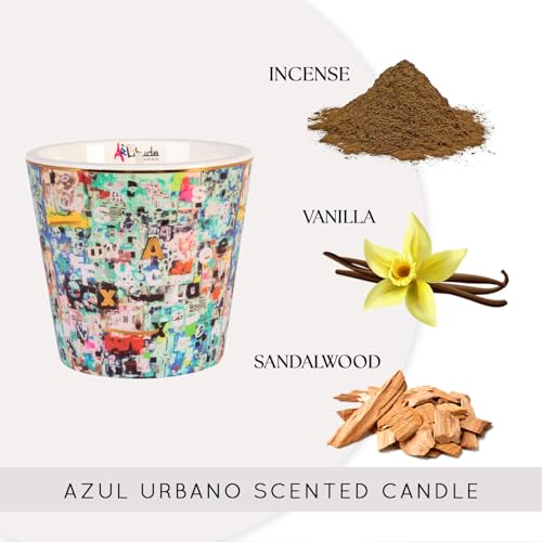 Azul-Urbano-Scented-Candle-Sandalwood-Incense-Vanilla-100-Soy-Wax-Luxury-Candles-Perfect-for-Gifting-40oz-10cm-Tall-Approx-Burn-Time-80-Hours Azul Urbano Scented Candle Sandalwood Incense Vanilla 100 Soy Wax Luxury Candles Perfect for Gifting 40oz 10cm Tall Approx Burn Time 80 Hours