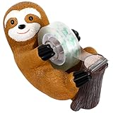 ABOOFAN Klebebandhalter Tischabroller mit Faultier Motiv Kleiner Tragbarer Klebebandabroller aus Robustem Material für Büro und Zuhause Präziser Klebebandschneider