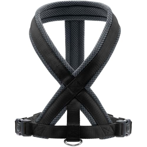 HUNTER Hundegeschirr LONDON COMFORT, atmungsaktives 3D-Mesh, 2-fach verstellbar, Sicherheitsverschluss, reißfest, leicht & pflegeleicht, Farbe: Schwarz, Größe: XS-S