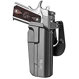 OWB Holster for 1911 5'' No Rail Pistols, Fits Colt/Kimber/Springfield, Thumb Release Paddle Holster, Red Dot Compatible, Right Hand