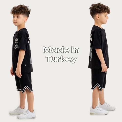 Image of Gold Class Kidswear Boys Summer Outfit Cotton T Shirt Short Trendy California Print Boys Casual Outfits