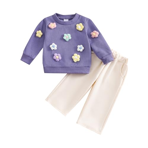 JiAmy Baby Mädchen Kleidung Langarm Top + Hose Zweiteiler Neugeborene Herbst Winter Babykleidung Set Kleinkind Bekleidungssets für 3-4 Jahre