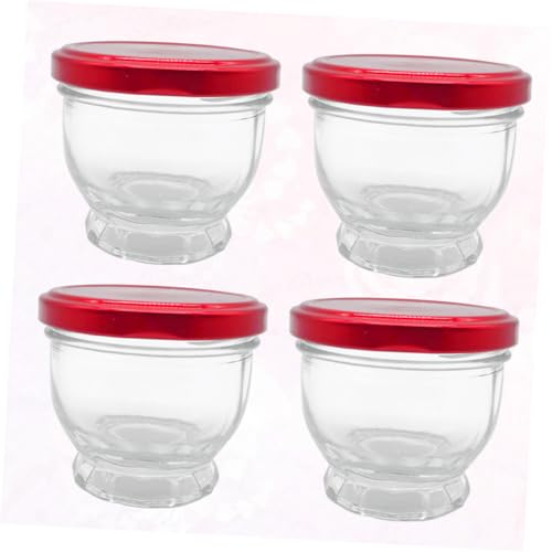 4 Vasos de Vidrio para Yogur Capacidad 100ml Material Vidrio Transparente 6