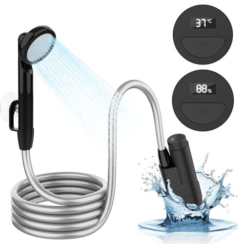 acetek Campingdusche mit 4000-mAh-Akku