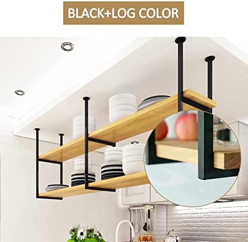 Stylish Ceiling-Mounted Wine Rack - Floating Suspended Holder for Bottles & Glasses - Elegant Kitchen Bar Decorative Storage Shelf - Home Decor Organizer