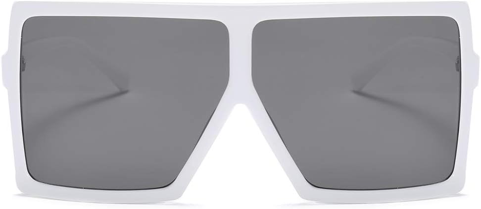 Women Oversized Square Sunglasses Big Frame Flat Top Shades Lens