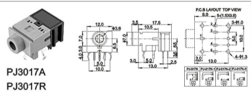 500PCS 3.5mm Female Audio Connector 11 Pin DIP Headphone Jack Socket PJ-317A