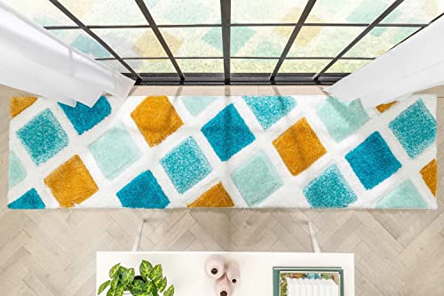 Image of Super Ultra Modern Soft Shaggy Handcrafted Anti-Skid Silk Touch Carpet, Size 2x6 Feet, Color Multi