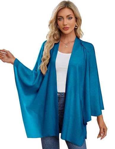 Image of PULI Womens Cross Front Poncho Shawl Wrap Elegant Wedding Formal Gift