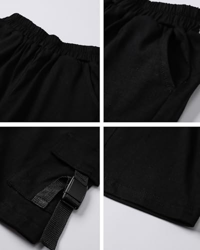 Image of SANGTREE 2Pcs Cotton Boys Clothes Short Sleeve T-Shirt and Shorts Teen Kids Summer Casual Outfit Boy Sets, 3-12 Years