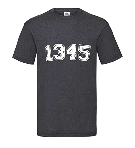 T-shirt pour homme gris foncé XXXL basique col rond vêtement grande taille 1345