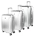 Produktbild Traveller Hartschalen Kofferset New York (S, M & L) - 4 Rollen 3er Reisekoffer Set, Silber mit TSA Zahlenschloss
