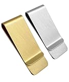 MittiJoy 2PCS Cash Clip, Money Clip Set in Gold and Silver, Slim and Durable Design, Ideal for Cash and Cards, Perfect for Everyday Use, Gift, and Organization, Dimensions 52 * 20 * 0.8mm