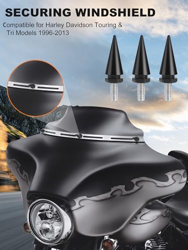 Image of Motorcycle Windshield Bolts, Windscreen Screws | Compatible for Harley Davidson Electra Glide, Street Glide, Ultra Classic, Ultra Limited, Tri Glide 1996-2013