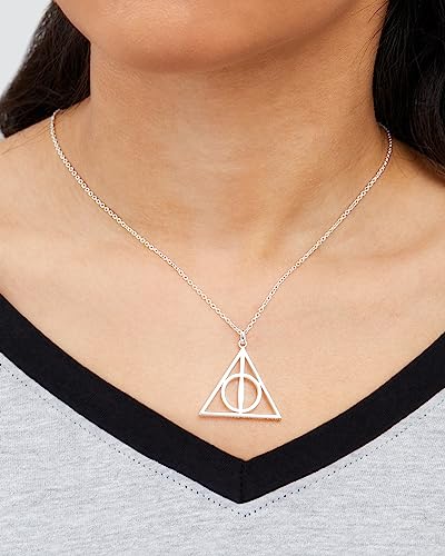 Harry Potter Womens Deathly Hallows Necklace - 18-inch Chain Necklace for Women Jewelry2