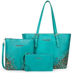 Montana West Fashion 3 pcs Handbag Set Leopard Print Tote Bag Conceal Carry Purse for Women