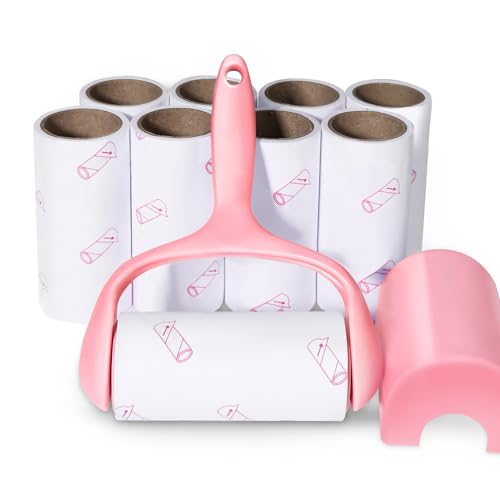 Lint Roller, 9 Refills 540 Sheets,Super Sticky Pet Hair Remover Kit, YQMAJIM Adhesive Lint Brush for Clothes,Carpet,Car Seats,Dust,Dogs,Cats