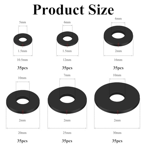 150PCS Gummi Unterlegscheiben,Unterlegscheiben Gummi,Gummitülle,Unterlegscheiben Gummi,Sortiment Von Unterlegscheiben M5 M6 M8 M10