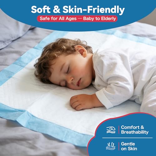Image of BIGGMED Tear-Resistant Disposable Bed Pads 36 inch x 36 inch 25 Count Super Absorbent Underpads, Chux Thicker Extra Large Incontinence Bed Pads, Pee Pads for Adults, Kids, Elderly, Pets