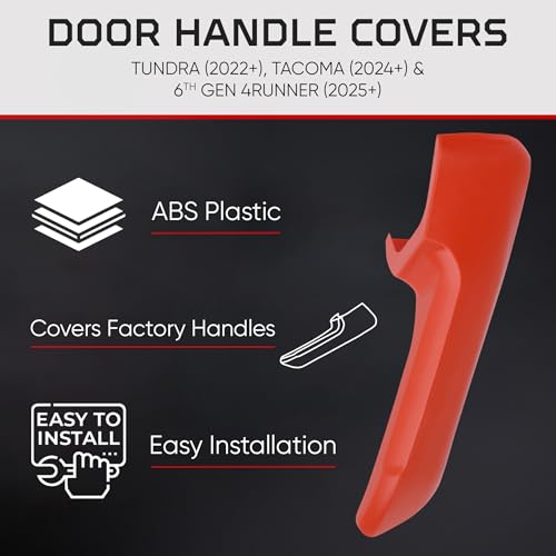 Image of AJT DESIGN Door Handle Covers Compatible with Toyota Tundra (2022+), Tacoma (2024+) & 4Runner (2025+) | Interior Accessories | High Strength ABS Plastic | Made in USA | 4 Piece Set - Solar Octane