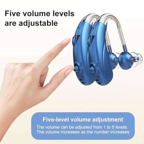 Image of FASTWELL F28-2 Unit for Both Ear Digital Advanced Rechargeable Hearing Aid for Adults with Hearing Loss | |Digital Noise Reduction | (Blue-Pair) | 1-Year Warranty