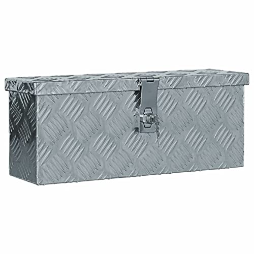 Homgoday Caisse en aluminium 48,5 x 14 x 20 cm Argent, boîte à outils
