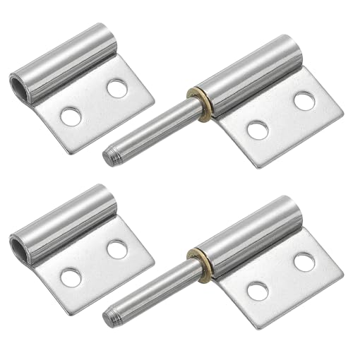 QUARKZMAN 2 Piezas 2' x 1-1/2' (LxAn) Bisagras Acero Inoxidable 304 Soldables Con Agujeros Previos Bisagras Bandera Desmontables Bisagras Para Puertas Batientes Rampas Remolque, Plateado