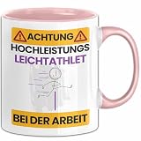Leichtathlet Tasse Geschenk Lustiger Spruch Geschenkidee für Leichtathlet Achtung Hochleistungs Leichtathlet Bei D ...
