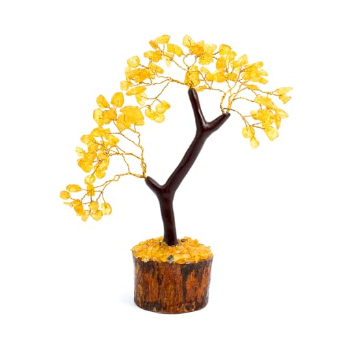 Image of Crystal Natural Citirine Tree | Size 9-10 Inch | 100 Beads | Natural Citrine Tree for Reiki Healing, Vastu Correction, Prosperity and Increased Creativity