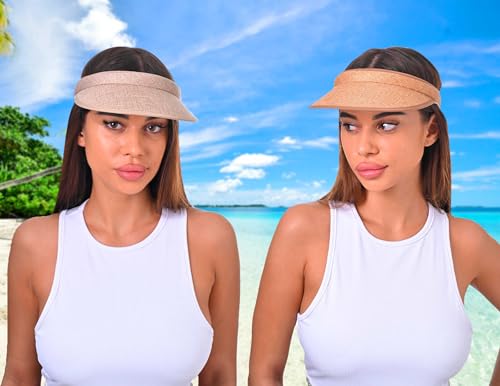 Image of 3 Pieces Clip On Visors Women Men Visor Sun Hats Hat Outdoor Sports Golf Beach Travel Tennis Cap
