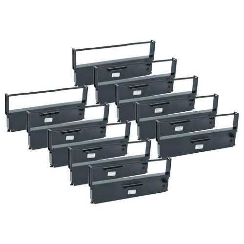 vhbw 10x Farbband Schriftband Ersatz für Epson S015231, ERC-31, C43S015231, C43S015369, ERC-31B für Nadeldrucker, Bondrucker - Schwarz