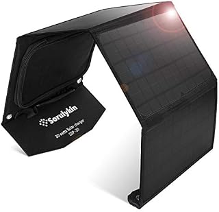 Foldable Solar Panel 30W Portable Outdoor Solar Charger Kit with Dual USB Ports DC Output for Smart Phones iPad and More