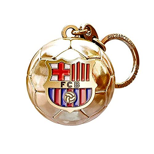 Official FC BARCELONA 3d gold football shape keyring