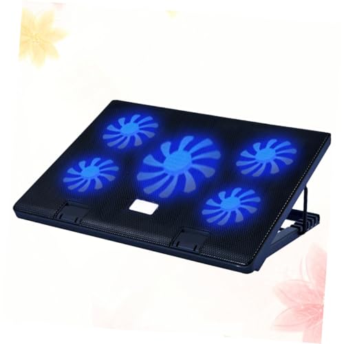 Enfriador portátil para laptop con 5 ventiladores USB negro miniatura 3